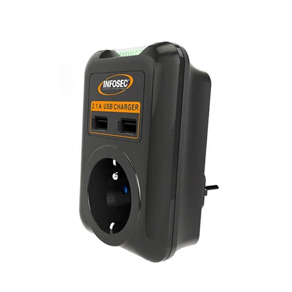 Infosec - Multiprise parafoudre + 2 chargeurs USB Infosec S1 NEO