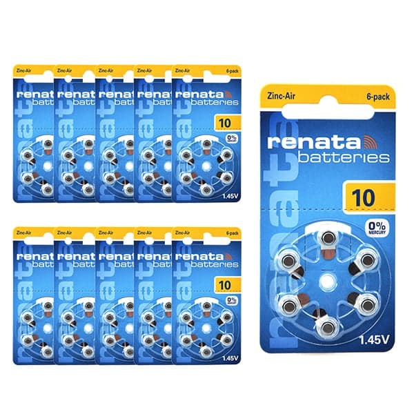 Renata / Swatch Group - Pack de 10 blisters de 6 piles 10A RENATA