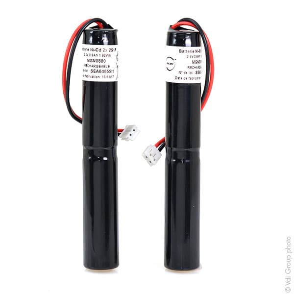 NX - Batterie eclairage secours 2 x AA ST4 (2 packs) 2.4V 800mAh JST