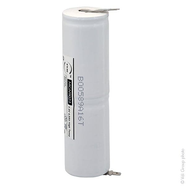NX - Batterie eclairage secours 2xD ST4 Faston 4.8mm (+2.8mm) 2.4V 4Ah
