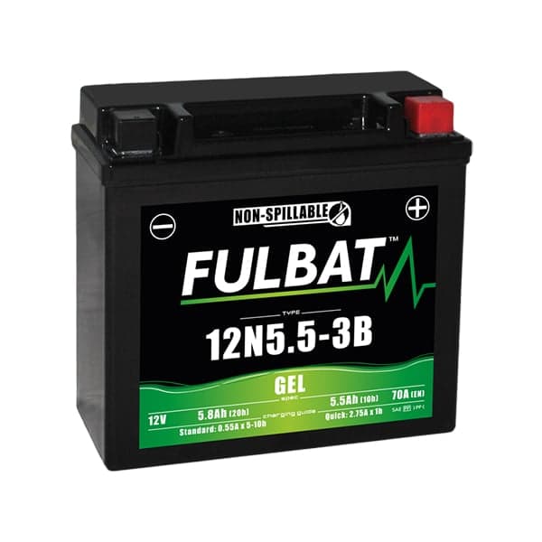 Fulbat - Batterie moto Gel 12N5.5-3B 12V 5.5Ah