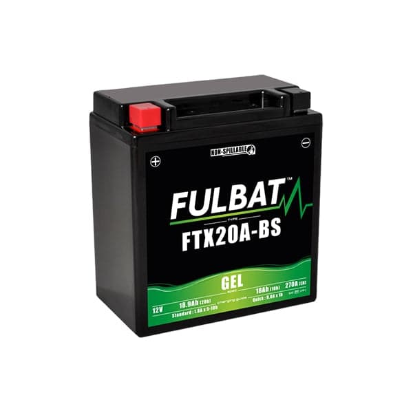 Fulbat - Batterie moto Gel YTX20A-BS / YTX20CH-BS/ FTX20A-BS 12V 18Ah