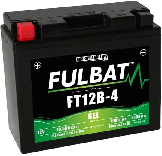 Fulbat - Batterie moto Gel FT12B-4 / YT12B-BS / YT12B-4 12V 10Ah