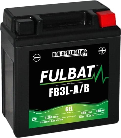 Fulbat - Batterie moto Gel FB3L-B / YB3L-B 12V 3Ah