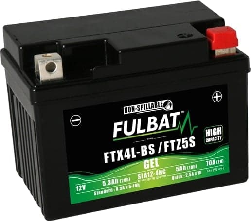 Fulbat - Batterie moto Gel FTX4L-BS / YTX4L-BS 12V 5Ah