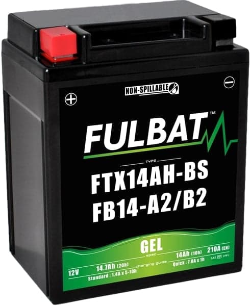 Fulbat - Batterie moto Gel FTX14AH-BS / YTX14AH 12V 14Ah