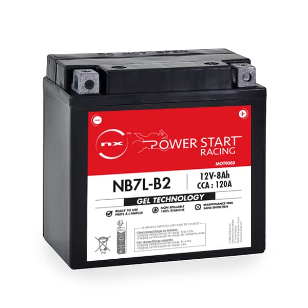 NX - Batterie moto Gel NB7L-B2 / YB7L-B2 12V 8Ah