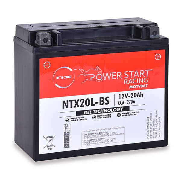 NX - Batterie moto Gel NTX20L-BS / YTX20L-BS 12V 20Ah