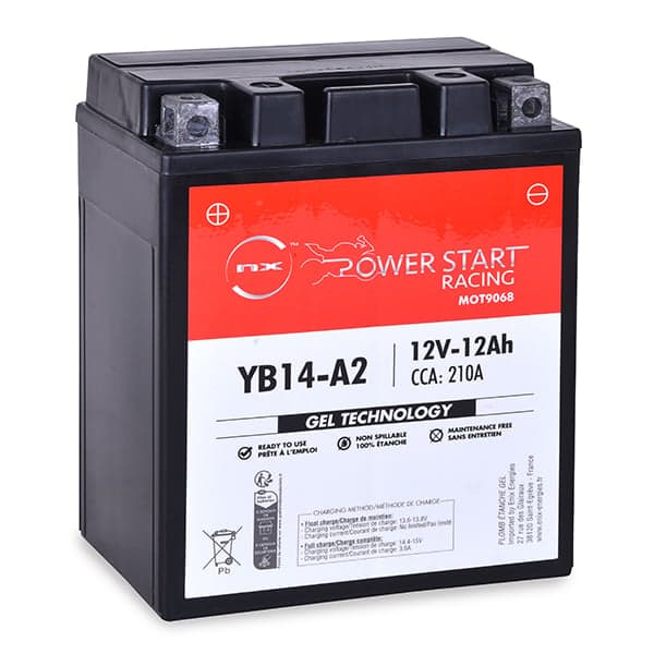 NX - Batterie moto Gel NB14-A2 / YB14-A2 / YB14A-A1 12V 12Ah