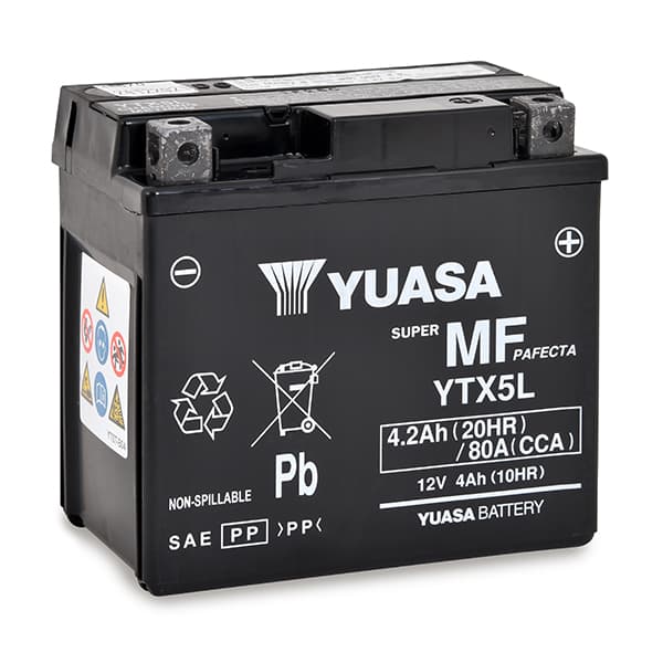 Yuasa - Batterie moto YUASA YTX5L-BS / YTX5L 12V 4Ah
