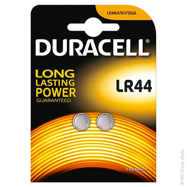 Duracell - Pile bouton alcaline blister LR44 DURACELL 1.5V 110mAh