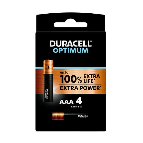 Duracell - Pile alcaline blister x4 Duracell Optimum LR03 - AAA 1.5V 1175mAh