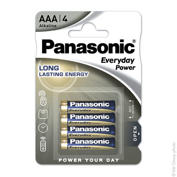 Panasonic - Pile alcaline blister x4 Panasonic Everyday Power LR03 - AAA 1.5V 1.46Ah