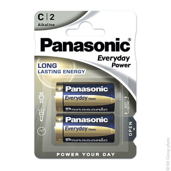 Panasonic - Pile alcaline blister x2 Panasonic Everyday Power LR14 - C 1.5V 9.36Ah