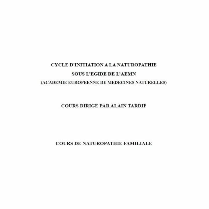 Support PDF pour Cours de Naturopathie familiale
