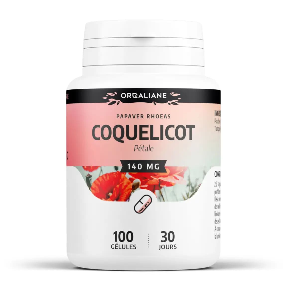 coquelicot pétales 100 gélules