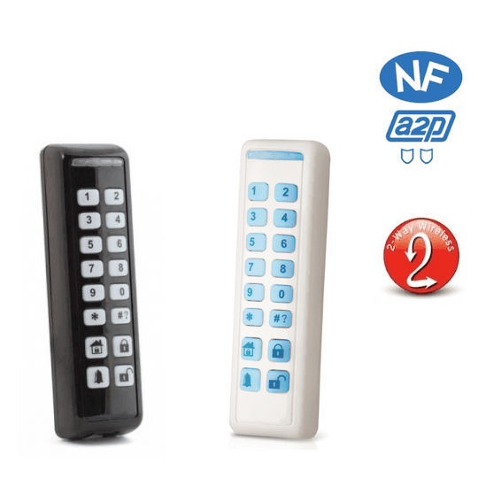 Clavier Slim sans fil bidirectionnel intérieur / extérieur Risco RW132KL