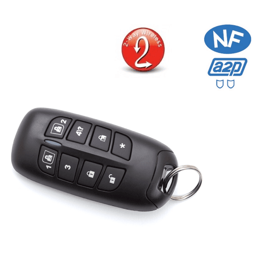 Télécommande bidirectionnelle 8 boutons alarme Risco RW132KF2