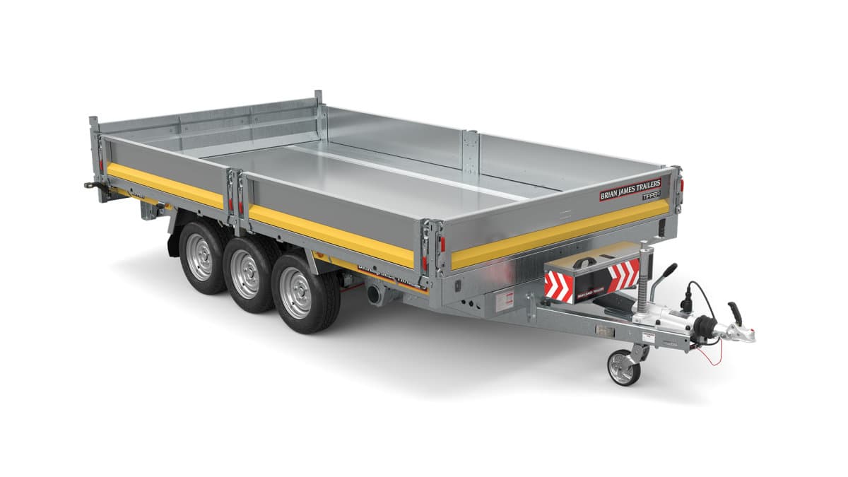 PKW Anhänger Fabrikat Brian James Typ Cargo Tipper 400x200 3,5 t 3 Achser mit E Pumpe, Pendelklappe