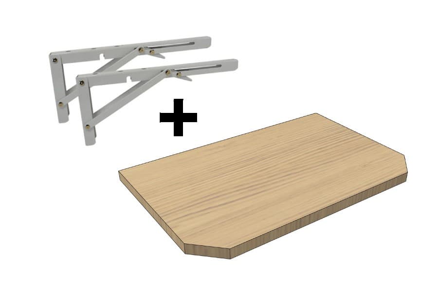 Tablette PMR + 2 Équerres Métal Pliables