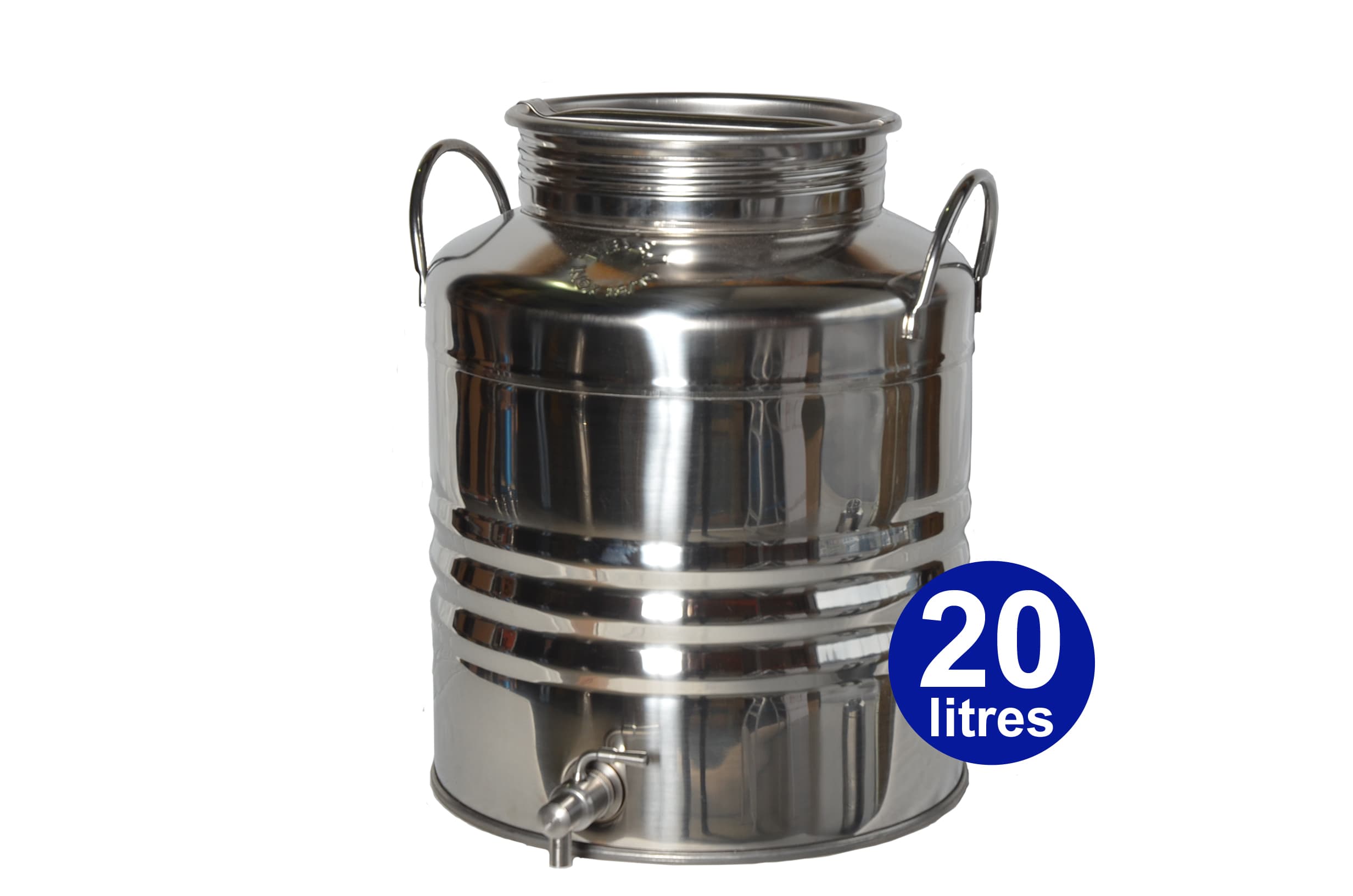 Fût Inox 20 litres Assemblage Soudé + Robinet Inox