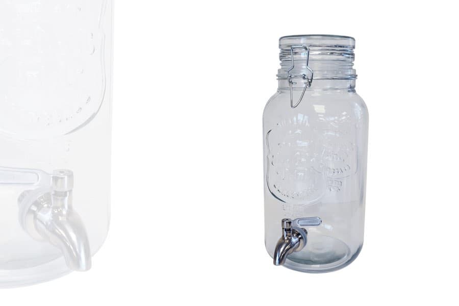 Fontaine en Verre pour liquide 3,6 litres + Robinet Inox