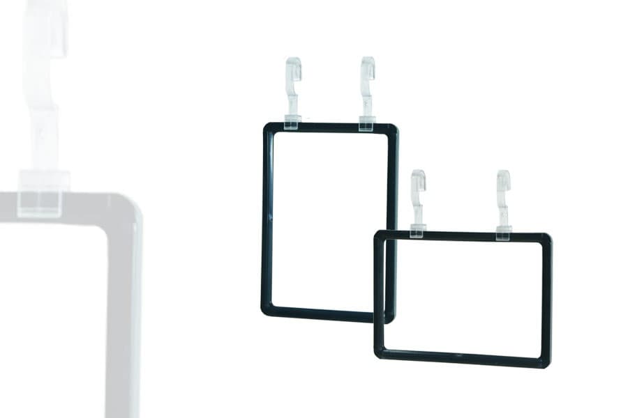 Cadre Noir A5 + Crochets de Suspension (lot de 5)