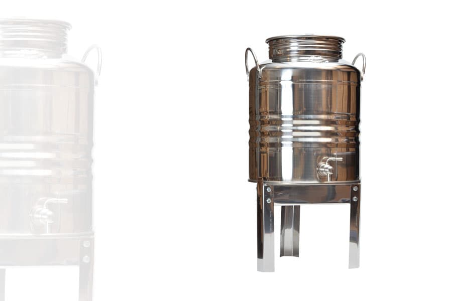 Fût Inox 20 litres Assemblage Soudé avec Robinet Inox et Trépied