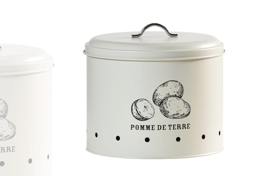 Boite de Conservation Alimentaire 6 litres en Métal "Pomme de Terre" avec Aération