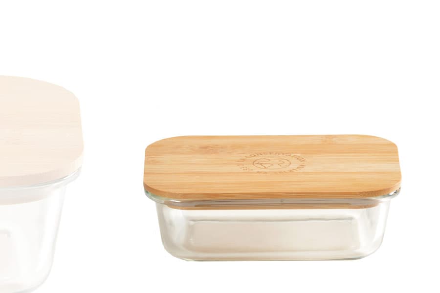 Boite de Conservation en Verre 1 litre avec Couvercle Bambou