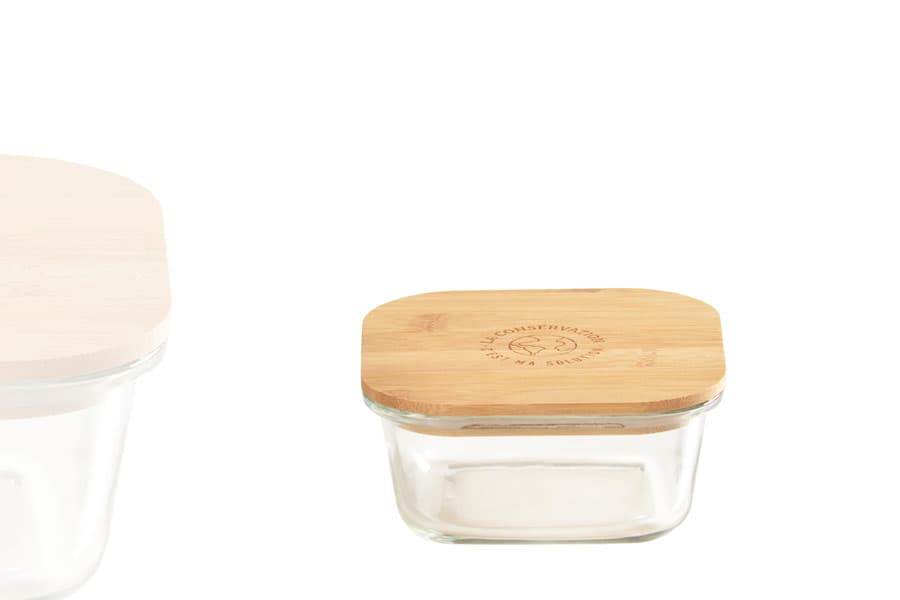Boite de Conservation en Verre 240 ml avec Couvercle Bambou