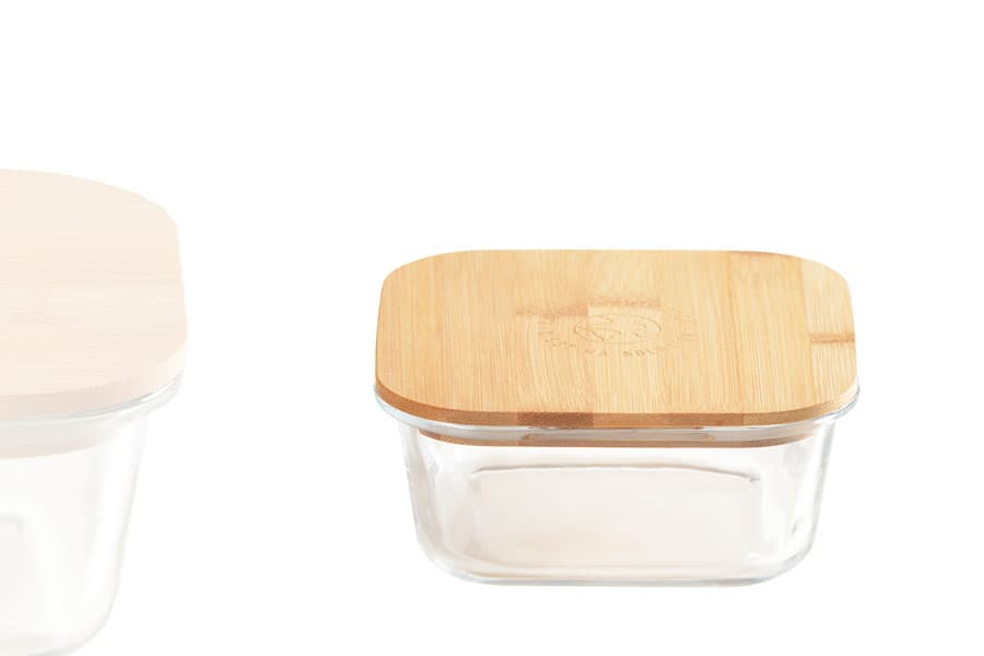 Boite de Conservation en Verre 640 ml avec Couvercle Bambou