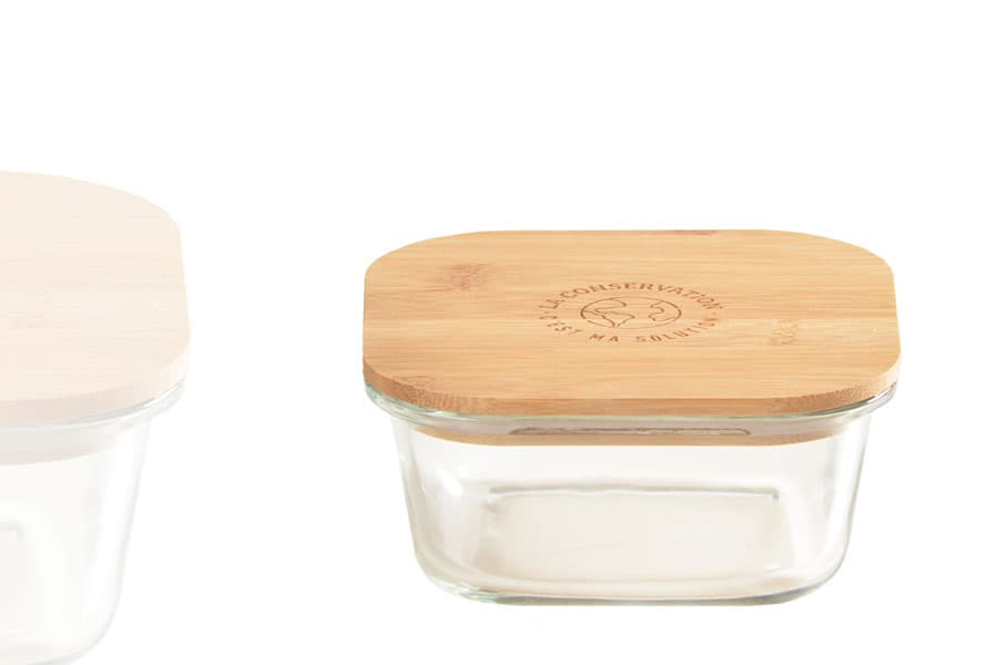 Boite de Conservation en Verre 800 ml avec Couvercle Bambou