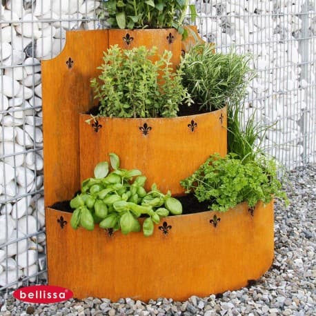 Jardinière en Acier Corten Pyramide 60 x 60 x 30 cm