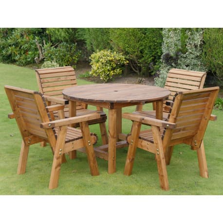 Lot de 4 chaises de jardin en bois