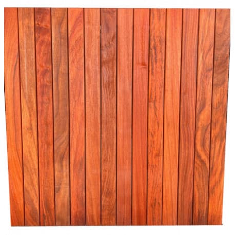 Dalle en Bois Exotique Padouk pour Terrasse 100 x 100 x 3,8 cm