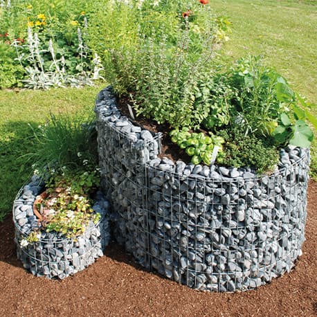 Jardinière en Acier Spirale Gabion 110 x 90 x 60 cm sans Galet