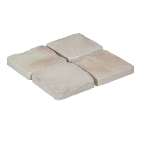 Pavé de terrasse en pierre reconstituée 16 x 16cm blanc nuancé