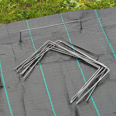 Lot 100 Agrafes Métallique pour Films de Paillage – Hauteur : 20 cm