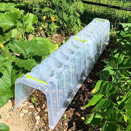 Pack 3 Mini Serre Tunnel Modul’o 78x29x28cm – 2 embouts – 10 Piquets de Fixation