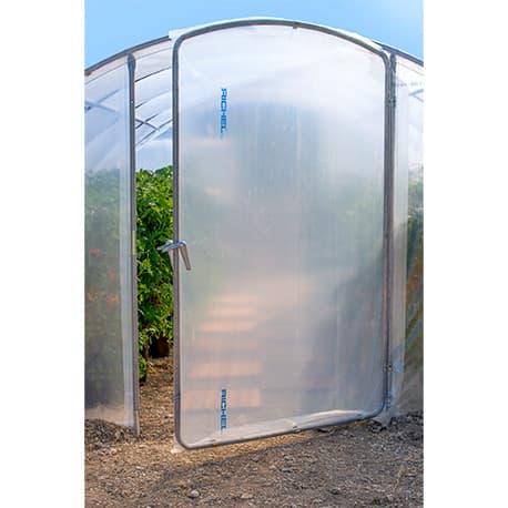 Complément Porte Battante Serres de Jardin Largeur :3m en Polyéthylène Armature Acier Galvanisé