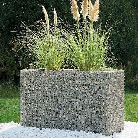 Jardinière en Acier Carrée Gabion 75 x 75 x 100 cm Sans Galet