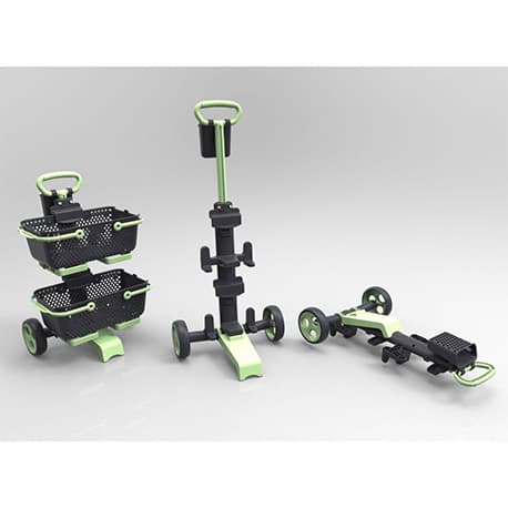 Chariot à Roulettes en Polypropylène Kaba 48,4 x 46,7 x 107,6 cmGris et Tilleul – 15 L