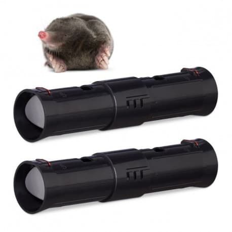 Set de 2 Attrapes Taupe Vivante - Longueur du Tunnel Ajustable – Couleur noir – Diam 5,5 cm