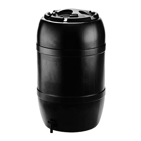 Récupérateur d'Eau Vert Noir de 120 L en Forme de Tonneau - Polyéthylène - H81 x Ø51 cm