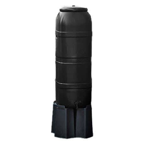 Collecteur d'Eau de Pluie avec Pied en Polyéthylène en Colonne Murale - Vert –– 100 L - 38x38x127 cm