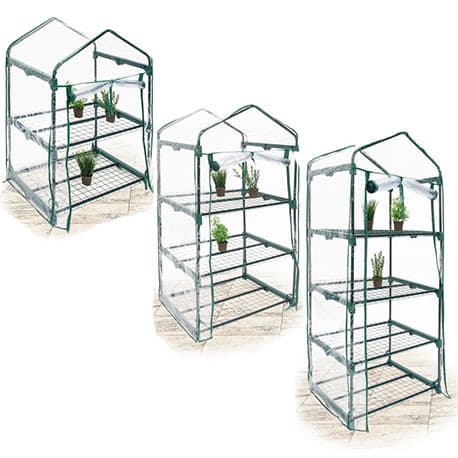 Serre de Jardin Balcon en Acier et Pvc – 2, 3,4 Etagères –- 70 x 49,5 cm