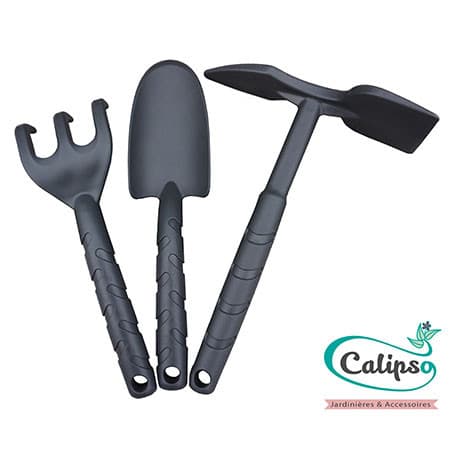 Kit Binette Transplantoir et Griffe de Jardin en Polypropylène 32 x 23 x 4 cm Gris