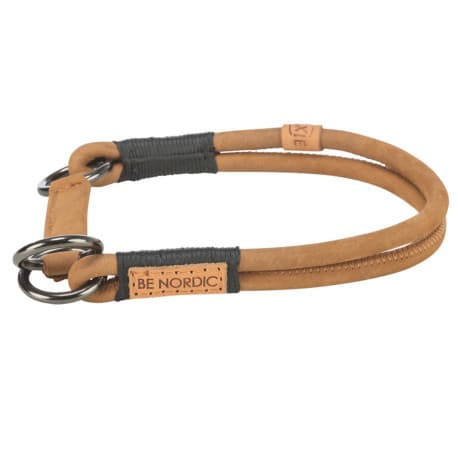 Collier Anti Traction en Cuir Be Nordic S-M – Tour de Cou 40 cm - Brun