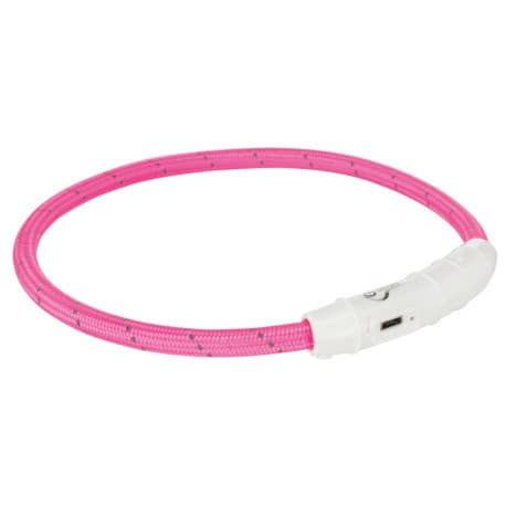 Collier Lumineux Flash USB pour toute taille de chien - Rose